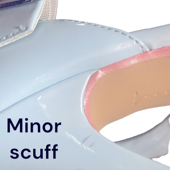 ANDREA Baby Blue Stiletto’s 4 1/2” Heel Double Ankle Strap Women’s Size 7 ECU - Picture 15 of 16